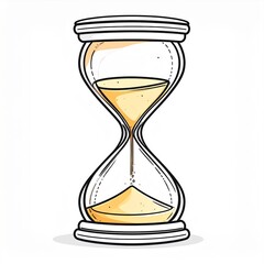 Detailed Sand Timer Illustration with Smooth Shading on White Background
