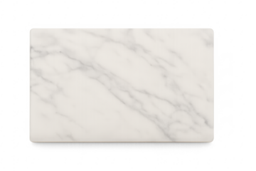 White marble cutting board texture with transparent background