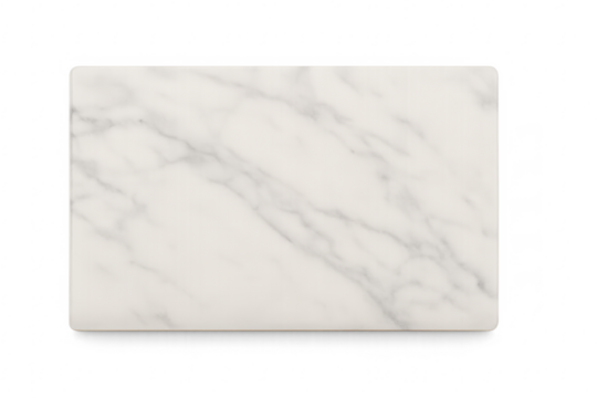 White marble cutting board texture with transparent background