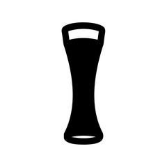 Silhouette of a tall beer glass with a distinctive shape and filled contents
