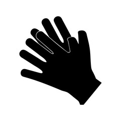 Overlapping hands clapping or praying in a simple black and white design