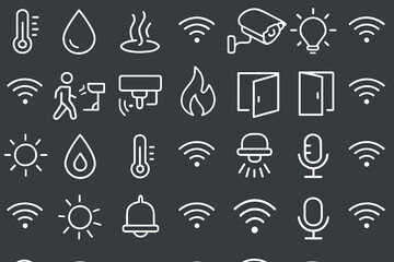 Smart home icon pattern with IoT and automation symbols