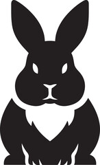 Stylized sitting rabbit silhouette bunny animal, Cute bunny silhouette vector for pet or wildlife themes
