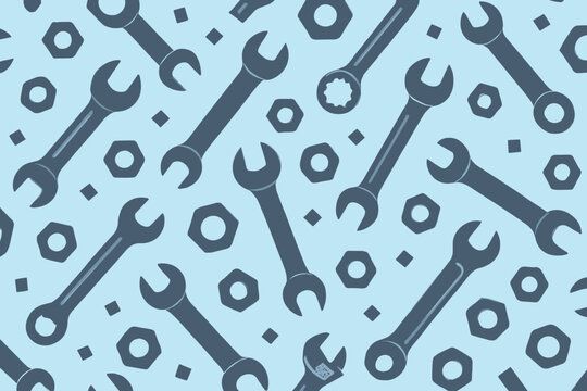 Seamless wrench, nuts, and bolts tool pattern