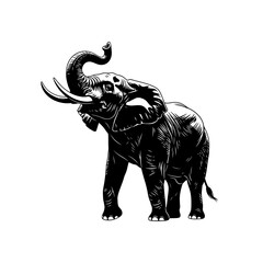 Fototapeta premium Powerful Elephant Graphic Design Element Minimalist African Wildlife Icon Silhouette