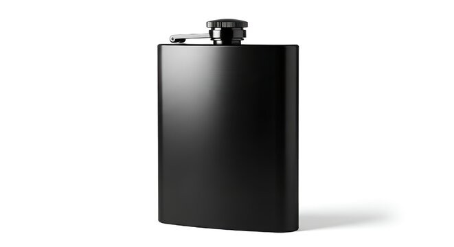 hip flask isolated on white