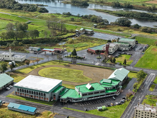 Aerial View of Otoineppu Village, Hokkaido – Rural Town and River Landscape