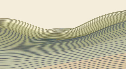 Abstract lines form an undulating landscape, creating a serene and minimalist background