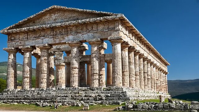 Exploring the Ancient Greek Temple of Segesta with Majestic Columns and Architecture
