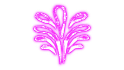 Vibrant abstract magenta neon glow illustration featuring energetic light patterns and luminous organic shapes, perfect for modern digital design, isolated on transparent background