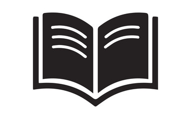 Open book icon symbol representing knowledge learning and education isolated on white background