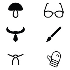 Collection of simple black and white doodle icons