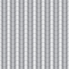 white wave roof tile pattern, black and white vector illustration