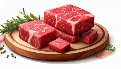 Premium Wagyu Beef Cubes High Quality Marbled Meat For Gourmet Dishes Png