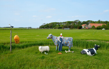 Fototapeta premium décarations de jardins, ferme, Ile de Texel, Pays Bas