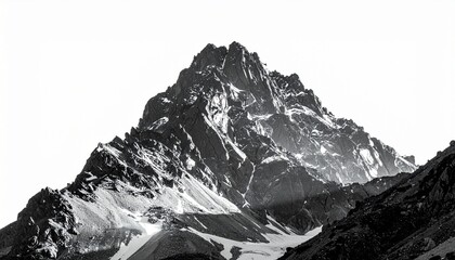 Obraz premium Rocky mountain peak edge, with scattered highlights white background