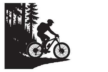 cyclist silhouette vector