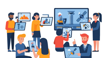 A Team Of Digital Designers Collaborate On Creative Visual Concepts And Projects Together