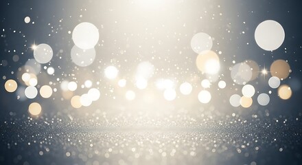 Sparkling bokeh lights and glitter create a festive and magical background atmosphere.