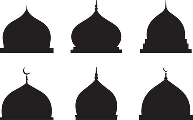 mosque dome silhouettes vector collection islamic architecture variations for branding logos and cultural designs