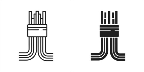 Two sim card icons, one outlined and one solid black