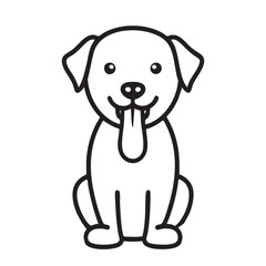 Cute Dog Line Art Vector
