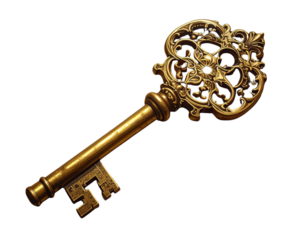  - Vintage golden skeleton key transparent background png 
