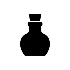 Ink bottle silhouette icon vector flat design.