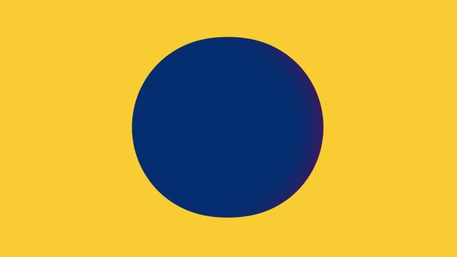 Red vs Blue Merging Blobs on Yellow Background Minimal 2D Fluid Shapes, Smooth Morph Animation, 4K Seamless Abstract Sports Versus Visual