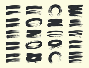 Brush Stroke Set Vector: Ink, Paint, Artistic Design Elements