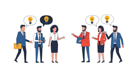 Businesspeople Dialogue: Sharing Ideas, Collaboration, And Innovative Problem-Solving In The