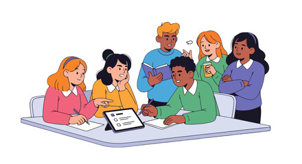 Collaborative Study Group: Students Working Together On a Task or Project