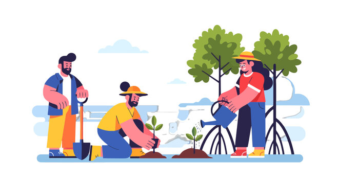 Community's Effort Dedicated To Planting Trees And Environmental Conservation Scheme