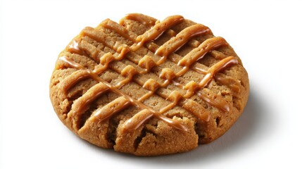 peanut butter cookie with crisscross pattern
