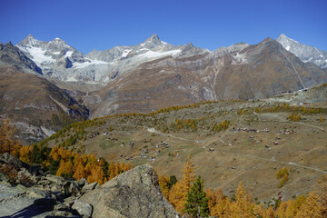 Herbstzeit im Kanton Wallis in der Schweiz