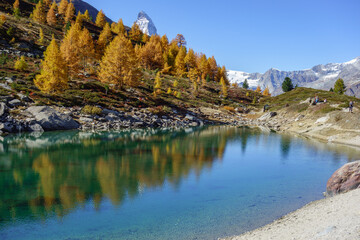 Herbstzeit im Kanton Wallis in der Schweiz