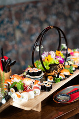 Japanese Sushi Platter with Assorted Rolls and Nigiri