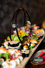 Assorted Sushi Platter with Rolls and Nigiri