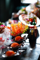Elegant Sushi Presentation with Salmon Nigiri