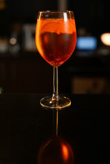 Aperol Spritz Cocktail in Wine Glass