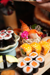 Assorted Sushi Platter with Rolls and Nigiri