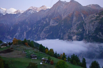 Herbstzeit im Kanton Wallis in der Schweiz