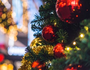 christmas tree and decorations