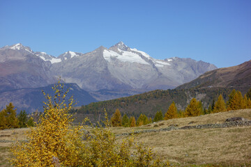 Herbstzeit im Kanton Wallis in der Schweiz
