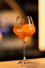 Orange Aperol Spritz Cocktail in Wine Glass