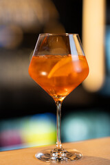 Orange Aperol Spritz Cocktail in Wine Glass