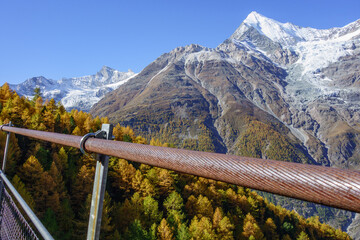 Herbstzeit im Kanton Wallis in der Schweiz