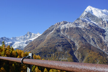 Herbstzeit im Kanton Wallis in der Schweiz