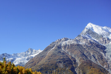 Herbstzeit im Kanton Wallis in der Schweiz