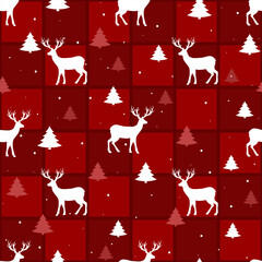 Beautiful Christmas print with white tiger and Christmas trees.